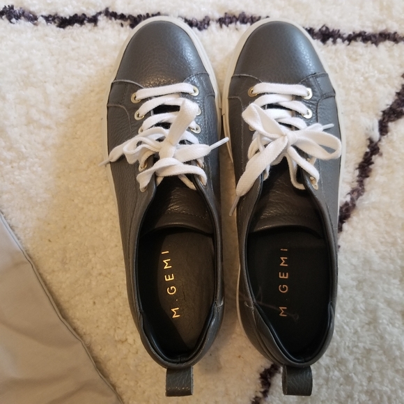 M. Gemi Shoes - M. Gemi Gray Palestra Leather Sneaker 37.5 7.5